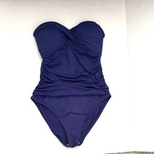 La Blanca Strapless One Piece Swimwear Bathing Suit Sz 8, Preowned,  blue